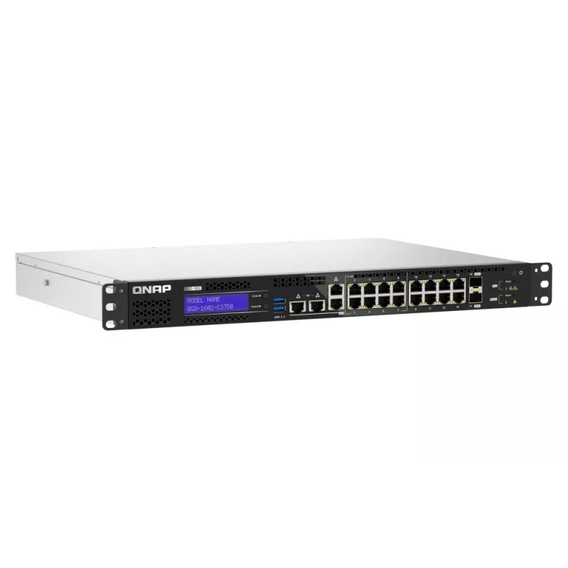 QNAP QGD-1602-C3758-16G Netzwerk-Switch Managed L2 2.5G Ethernet (100/1000/2500) Schwarz, Grau