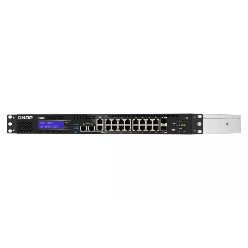 QNAP QGD-1602-C3758-16G Netzwerk-Switch Managed L2 2.5G Ethernet (100/1000/2500) Schwarz, Grau