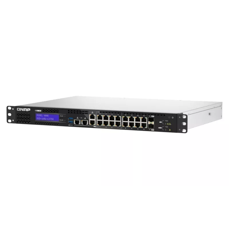 QNAP QGD-1602-C3758-16G Netzwerk-Switch Managed L2 2.5G Ethernet (100/1000/2500) Schwarz, Grau