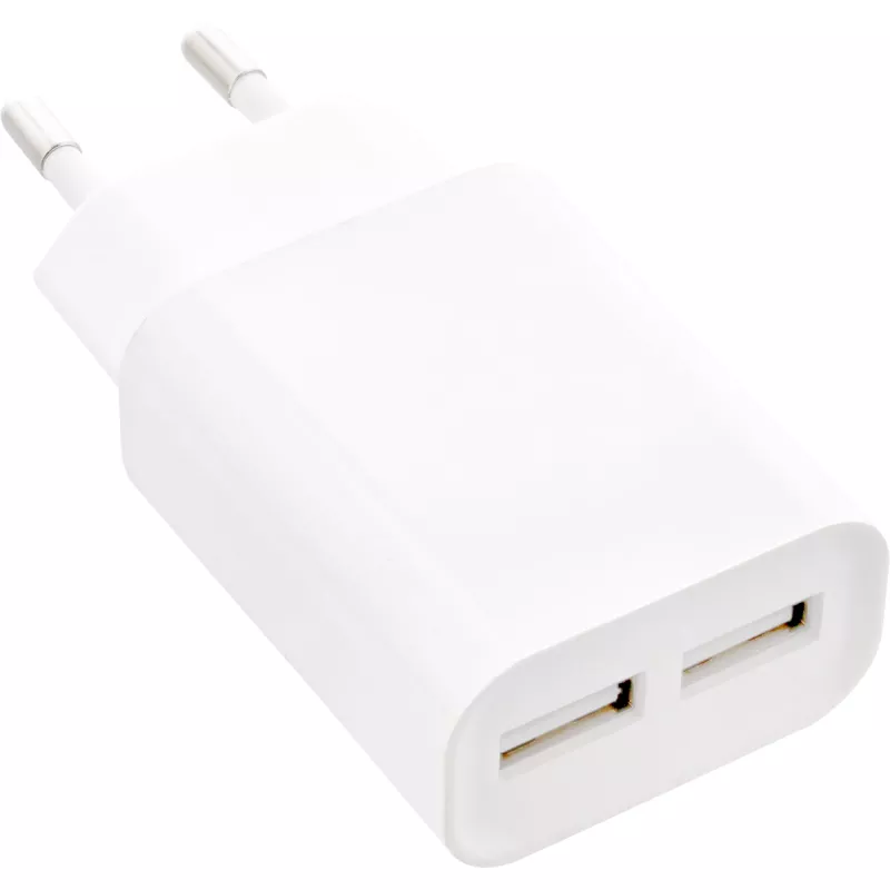 InLine USB-Netzteil DUO, 2 Ports 100-240VAC auf 5V / 2.1A weiß