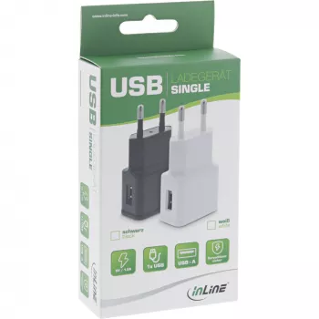 USB Power Adapter Single InLine 31504S 100-240V auf 5V/1,2A schwarz