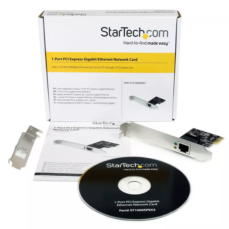 StarTech.com 1 Port PCI Express PCIe Gigabit-Netzwerk-Serveradapter NIC-Karte – Dual Profile