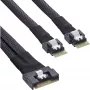 InLine schlank SAS-Kabel, SFF-8654 8i auf 2x SFF-8654 4i, 0,75 m