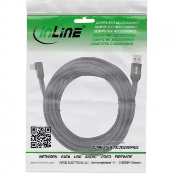 InLine USB 3.2 Gen.1 Kabel, USB-C Stecker abgewinkelt - USB-A Stecker für VR, schwarz, 5m