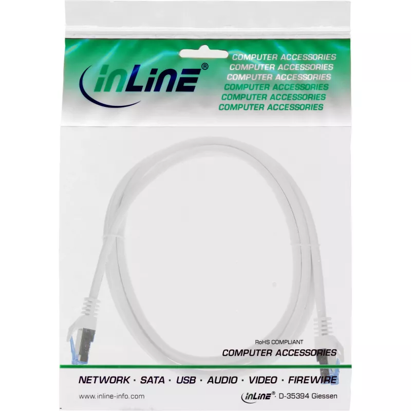 InLine 72655W Netzwerkkabel Weiß 0,5 m Cat6a S/FTP (S-STP)