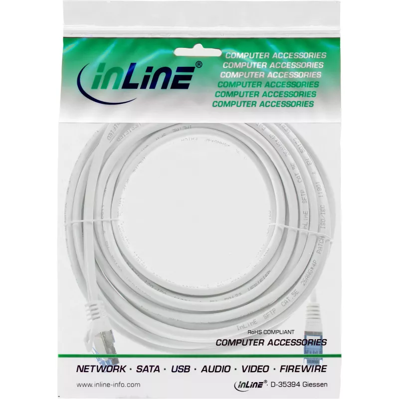 InLine 72605W Netzwerkkabel Weiß 5 m Cat6a S/FTP (S-STP)