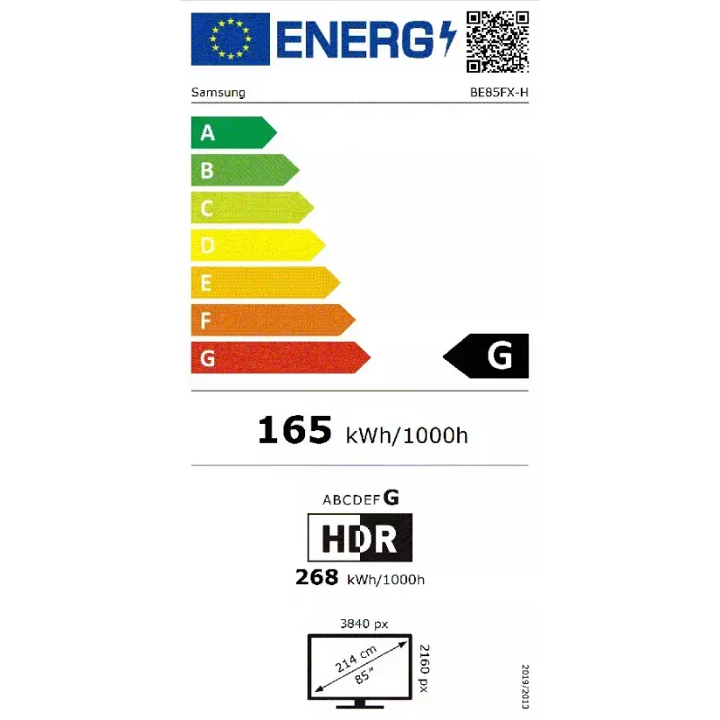 Samsung BE85FX-H Digital Signage Flachbildschirm 2,16 m (85 Zoll) LED Wi-Fi 4K Ultra HD Schwarz Integrierter Prozessor Tizen 16/7