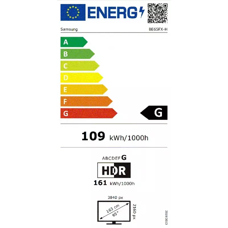 Samsung BE65FX-H Digital Signage Flachbildschirm 165,1 cm (65 Zoll) LED Wi-Fi 4K Ultra HD Schwarz Integrierter Prozessor Tizen 16/7