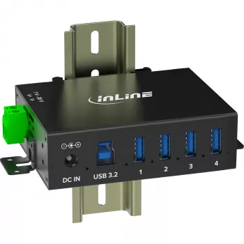 InLine 35396A Interface Hub USB 3.2 Gen 1 (3.1 Gen 1) Type-B 5000 Mbit/s Schwarz