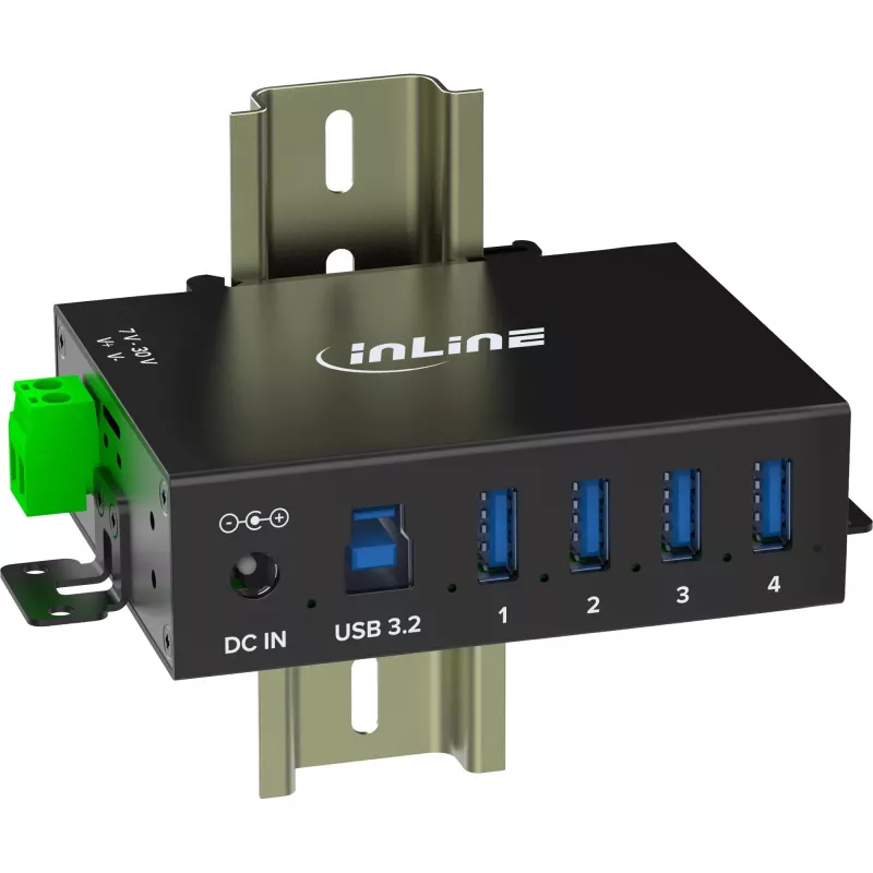 InLine 35396A Interface Hub USB 3.2 Gen 1 (3.1 Gen 1) Type-B 5000 Mbit/s Schwarz