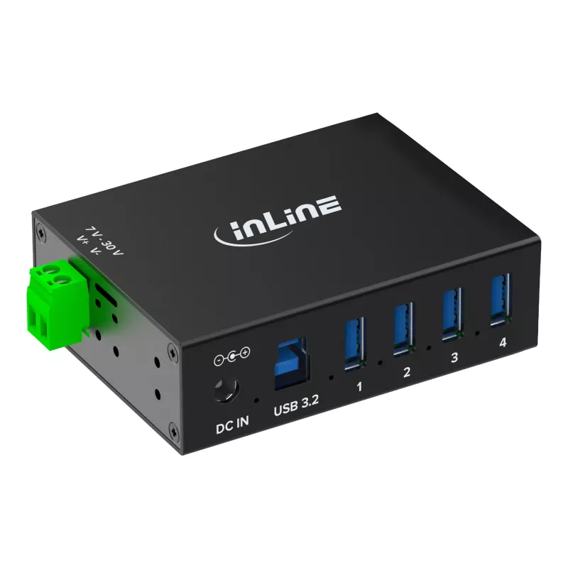 InLine 35396A Interface Hub USB 3.2 Gen 1 (3.1 Gen 1) Type-B 5000 Mbit/s Schwarz
