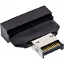 InLine 33446T Kabeladapter USB Type-E Key A, 20-polig USB 3.0 Header, 19-polig Schwarz