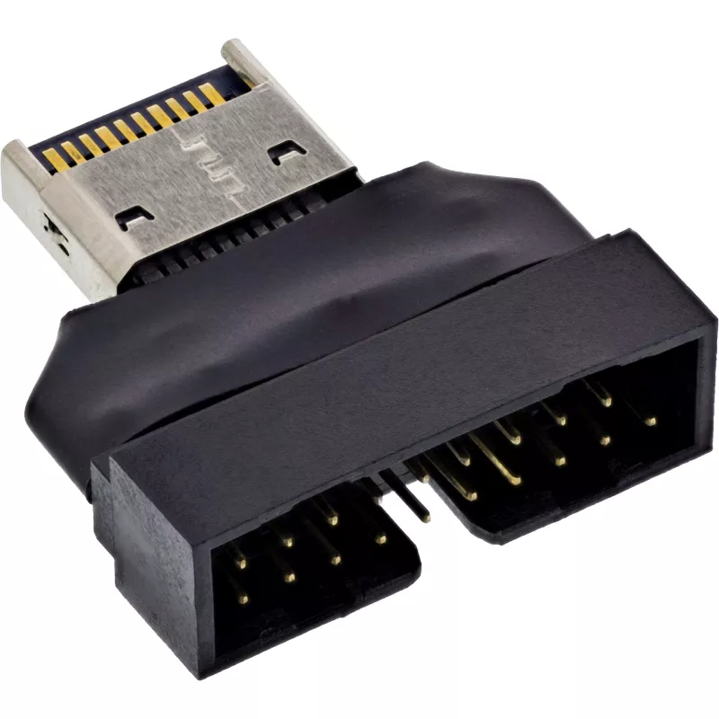 InLine 33446T Kabeladapter USB Type-E Key A, 20-polig USB 3.0 Header, 19-polig Schwarz
