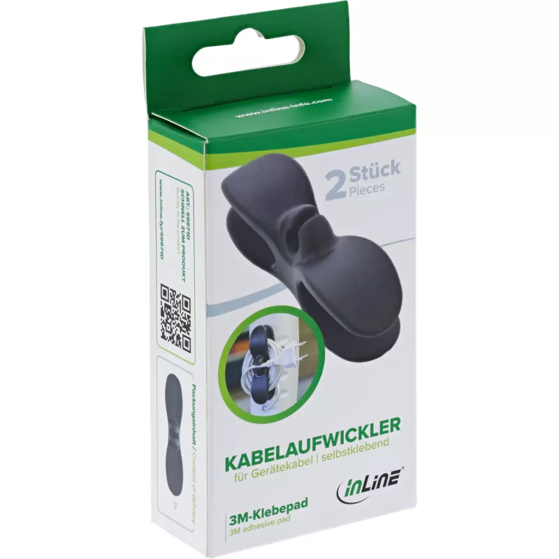 InLine 59971D Kabelhalter Universal Kabelhalter Schwarz 2 Stk.