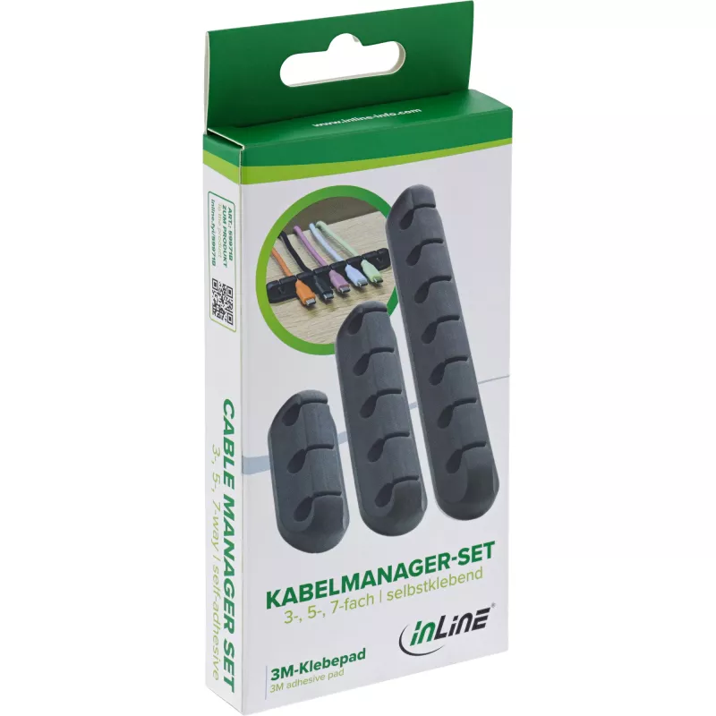 InLine 59971B Kabelorganizer Universal Kabelclip Schwarz