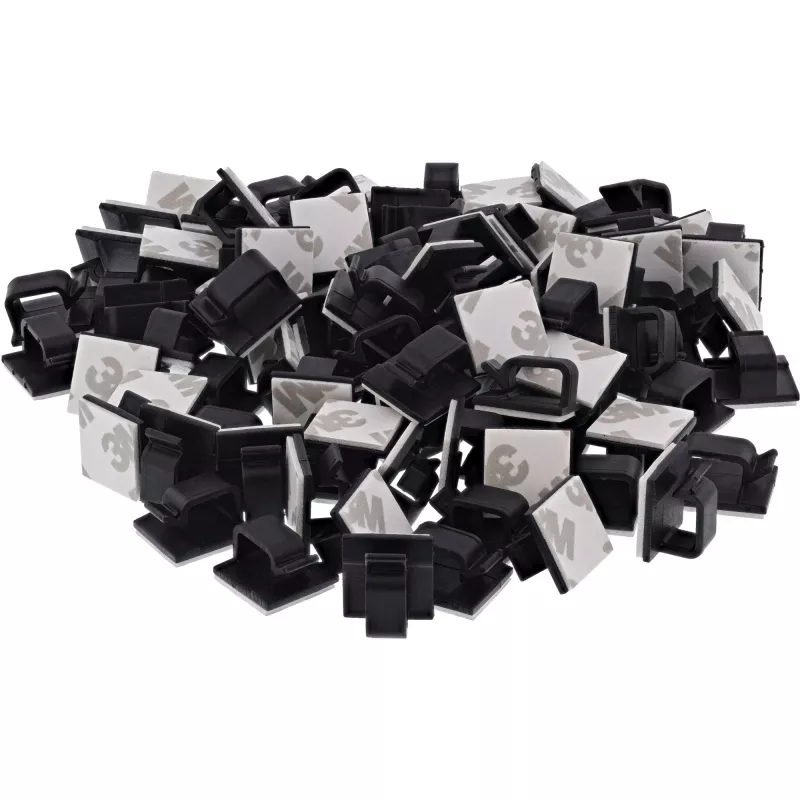 InLine 59971G Kabel-Organizer Universal Kabelhaken Schwarz 100 Stück