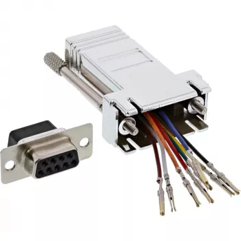 InLine Adapter DB9 Buchse / RJ45 8P8C Buchse metallbeschichtetes Gehäuse 68889L