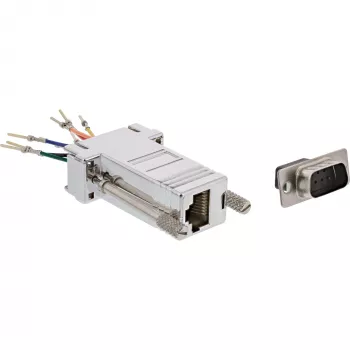 InLine Adapter 9 Pin Sub-D Stecker RJ45 Buchse metallbeschichtet 68889M