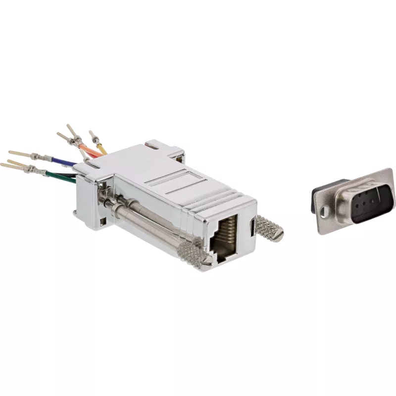 InLine Adapter 9 Pin Sub-D Stecker RJ45 Buchse metallbeschichtet 68889M