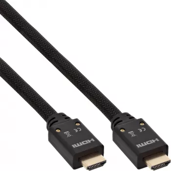 InLine HDMI Aktivkabel, HDMI-High Speed mit Ethernet, M/M, Nylon-Geflecht, 15m