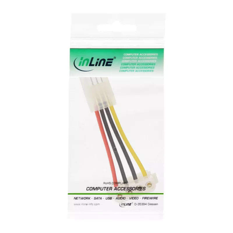 InLine Power Adapter intern Floppy Buchse / Molex 4pol Stecker 0,06 m