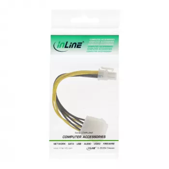 InLine Mainboard-Netzteiladapter ATX 2.0/EPS 8pin / 12V ATX1.3 4pin 0,15m