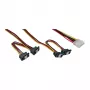 InLine Internes Y-Stromkabel 1x Molex / 4x SATA abgewinkelt mit Verriegelungen 0,40+0,55m