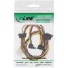 InLine Internes Y-Stromkabel 1x Molex / 4x SATA abgewinkelt mit Verriegelungen 0,40+0,55m