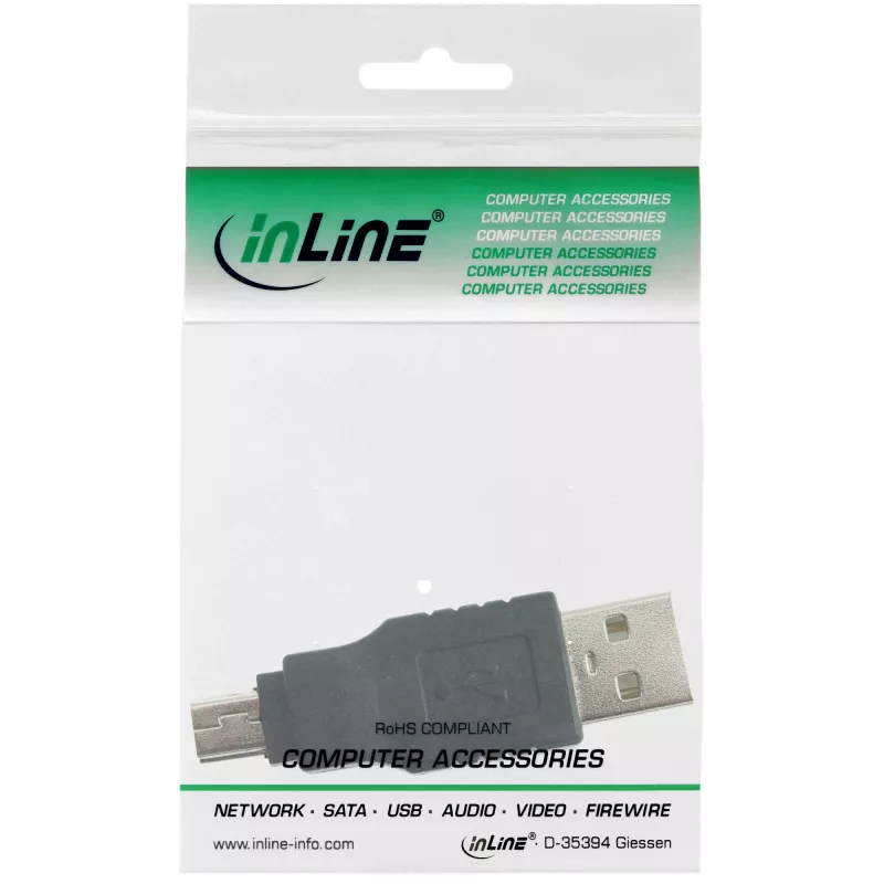 InLine Adapter USB 2.0 Typ-A-Stecker / Mini-USB 5-Pin-Stecker 33441C