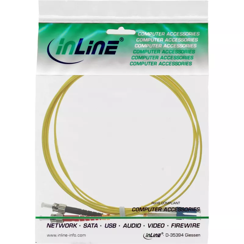 InLine Glasfaser-Duplexkabel LC/ST 9/125µm OS2 2m