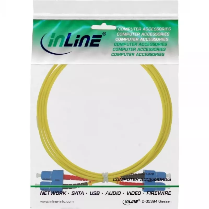 InLine Glasfaser-Duplexkabel SC/SC 9/125µm OS2 2m, 2 m, OS2, SC, SC