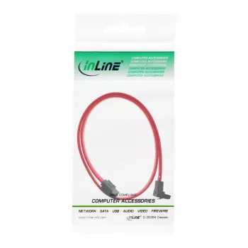 InLine SATA-Kabel für 150-/300-/600-SATA-Verbindungen abgewinkelt mit Verriegelungen, 90°, 0,3m