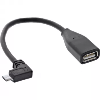 InLine Micro USB OTG Adapterkabel Micro-B Stecker gewinkelt auf USB A Buchse 0,1 m