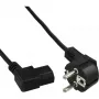 InLine Netzkabel, CEE 7/7 gewinkelt / 3-polig IEC C13 links gewinkelt, schwarz, 1m
