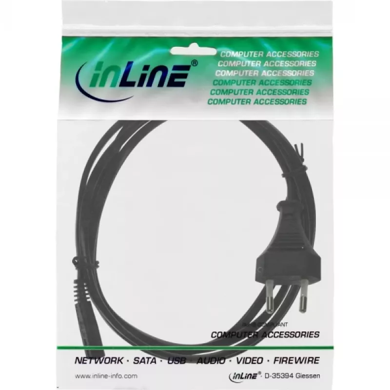 InLine Stromkabel, Eurostecker / Euro8-Stecker, schwarz, 1 m