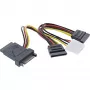 InLine SATA-Stromadapterkabel Stecker auf Buchse auf 2x SATA + 4-Pin-Molex-Stromanschluss