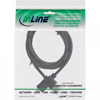 InLine High Speed HDMI-Kabel mit Ethernet, AM/DM, superflach, schwarz/gold, 0,5 m