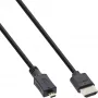 InLine High Speed HDMI Kabel mit Ethernet, AM/DM, superflach, schwarz/gold, 1m