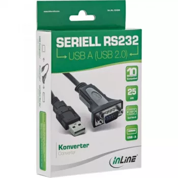 USB 2.0 auf Seriell Adapterkabel InLine 33306I 0,25 m Schwarz