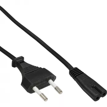 InLine Schweiz Netzkabel CEE7/16-Stecker auf Euro8 C7, schwarz, 1,8 m