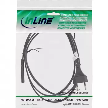 InLine Schweiz Netzkabel CEE7/16-Stecker auf Euro8 C7, schwarz, 1,8 m