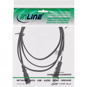 InLine Netzkabel China-Stecker auf Euro8 IEC-C7, schwarz, 1,8 m