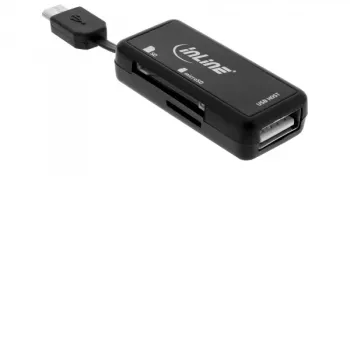 InLine OTG Kartenleser Dual Flex für SD, microSD mit USB-Port und 2 Kartenslots