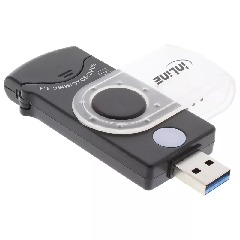 InLine USB 3.0 Mobiler Kartenleser mit 2 Steckplätzen für SD SDHC SDXC microSD