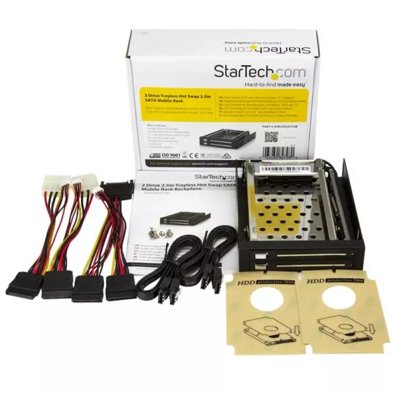 StarTech.com 2-Laufwerk 2,5-Zoll trayslose Hot-Swap-SATA-Mobile-Rack-Backplane