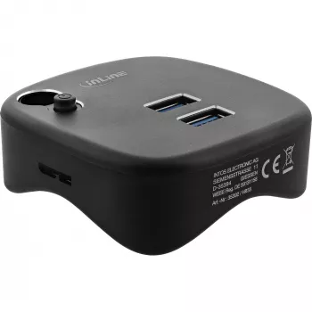 InLine USB 3.0 Multiadapter, 2xUSB-A, RJ45, SD/MicroSD-Kartenleser, schwarz