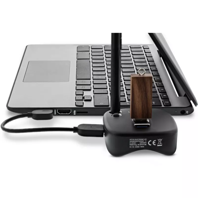InLine USB 3.0 Multiadapter, 2xUSB-A, RJ45, SD/MicroSD-Kartenleser, schwarz