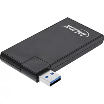 InLine USB 3.0 drehbarer Hub, 4 Ports, schwarz