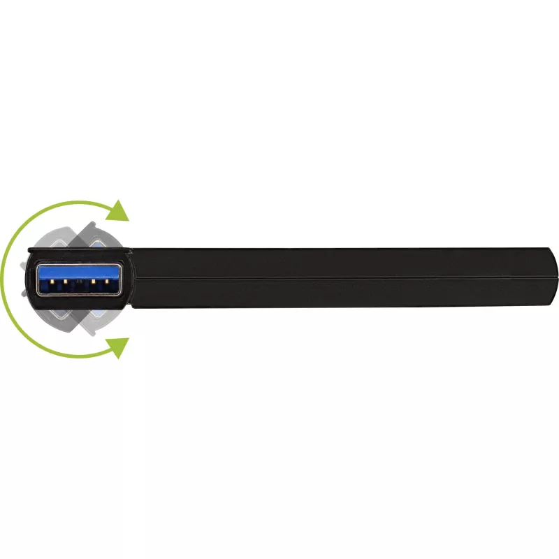 InLine USB 3.0 drehbarer Hub, 4 Ports, schwarz