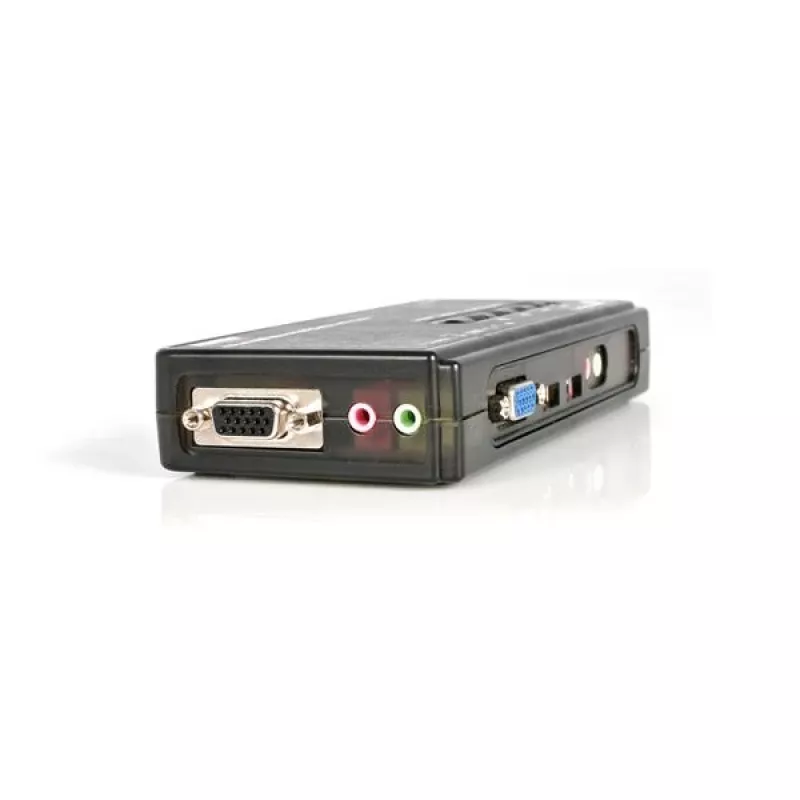 StarTech.com 4-Port schwarzer USB-KVM-Switch-Kit mit Kabeln und Audio